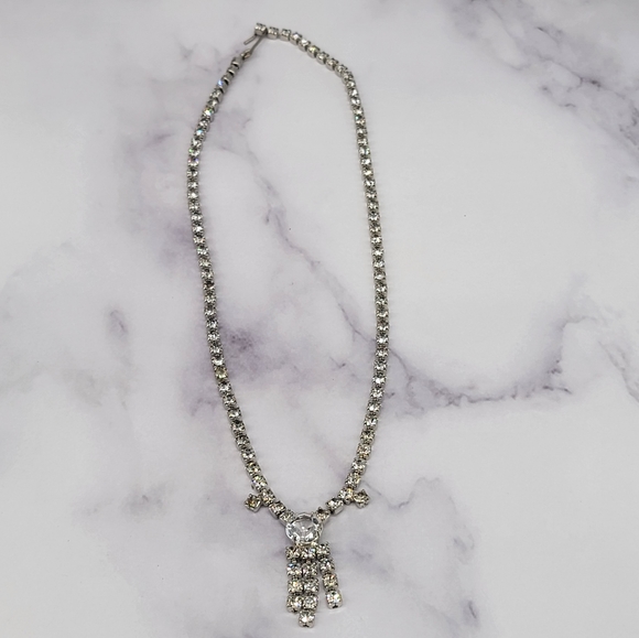 SALE 3 for $30 Gatsby style vintage rhinestone necklace - Picture 4 of 7